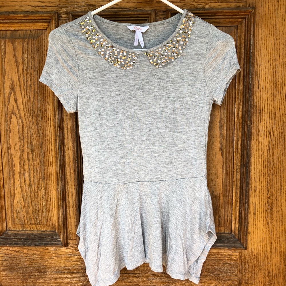 Sequined Peplum Top